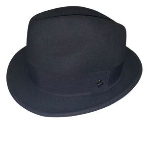 BCBGMaxAzria Black 100% Wool Fedora Hat Women's size Large 59  CM